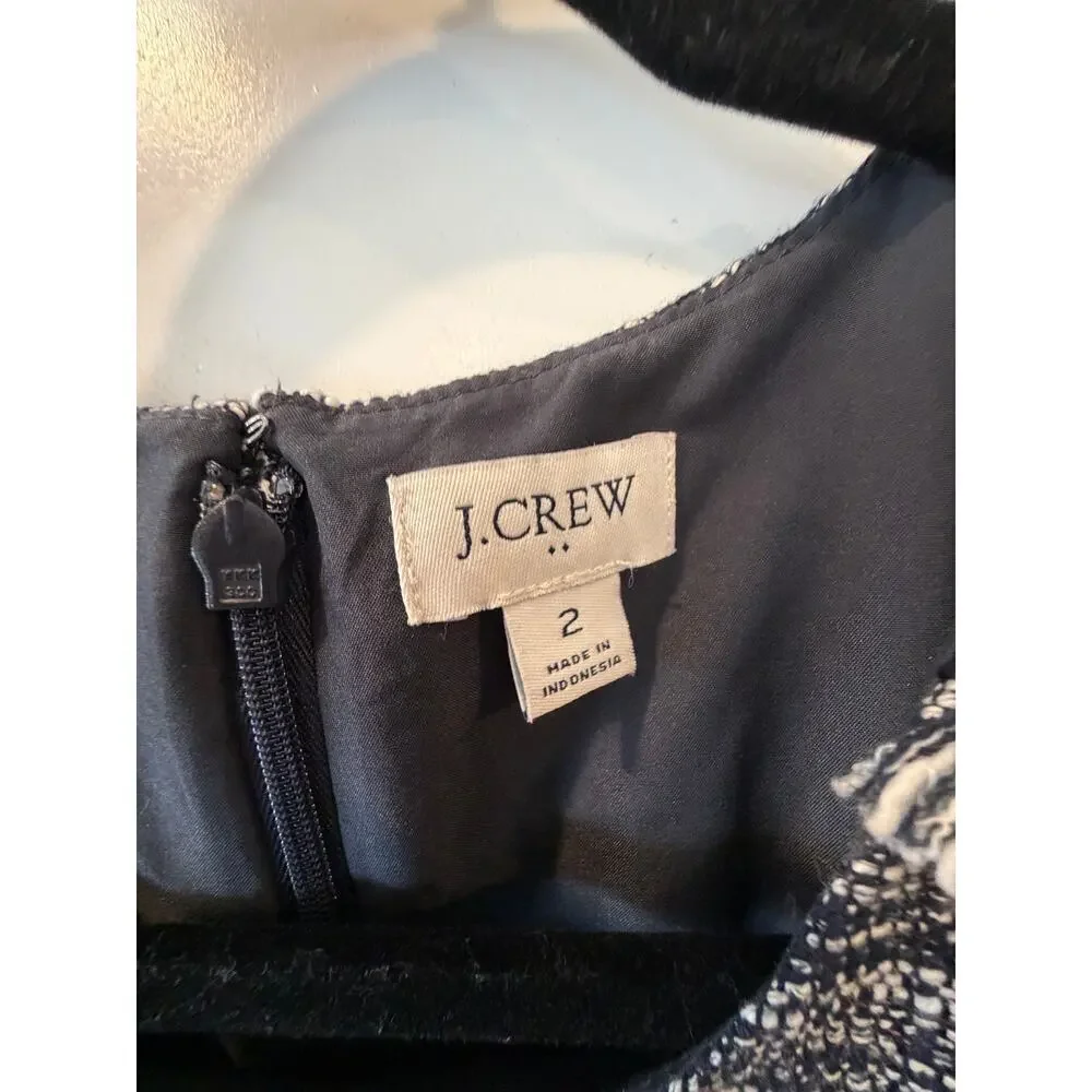 J. Crew Navy Tweed Sheath Dress Womens US  size 2